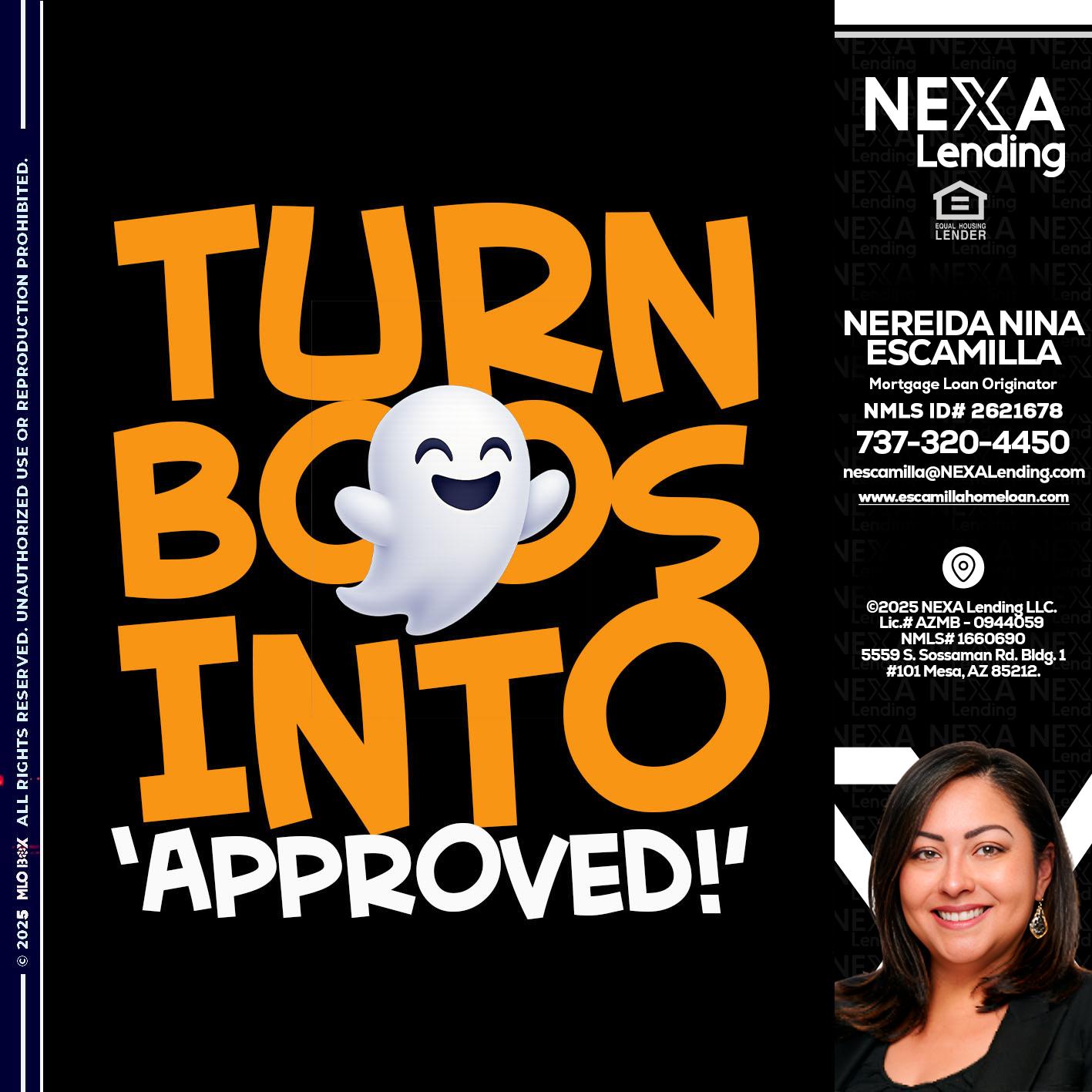 turn boos into - Nereida Nina Escamilla -Mortgage Loan Originator