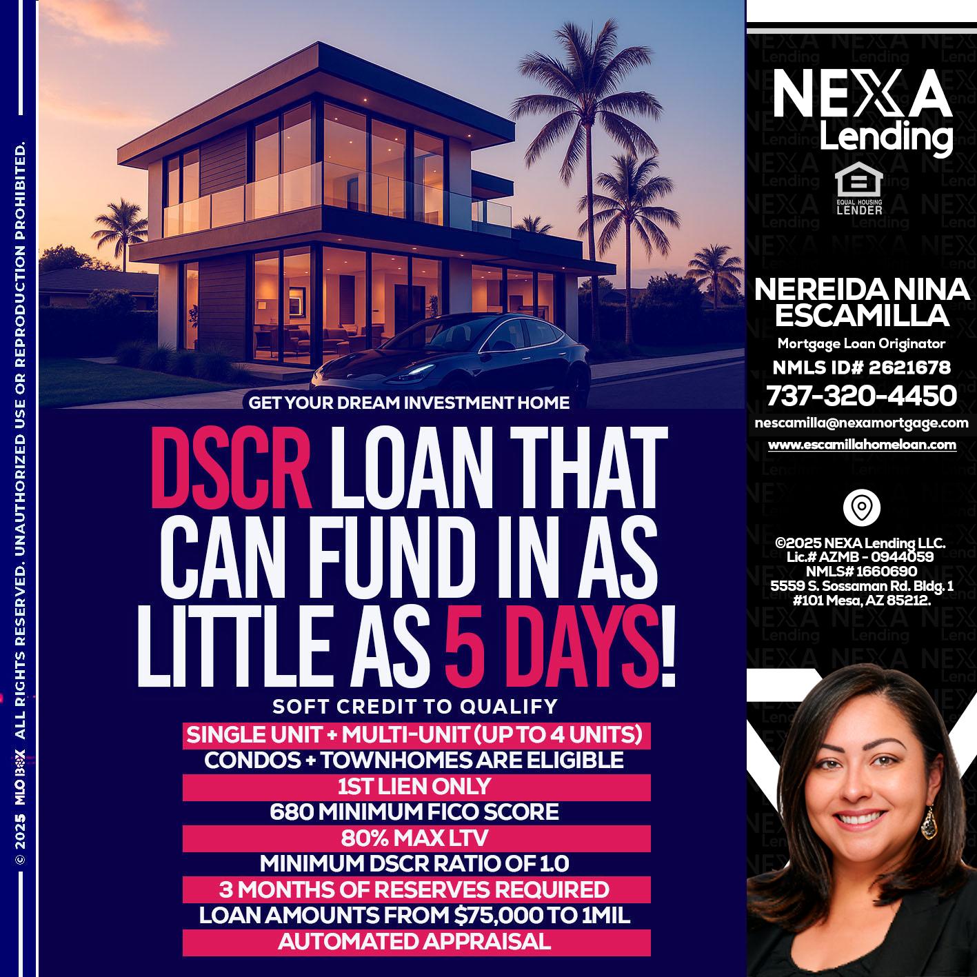 DSCR - Nereida Nina Escamilla -Mortgage Loan Originator