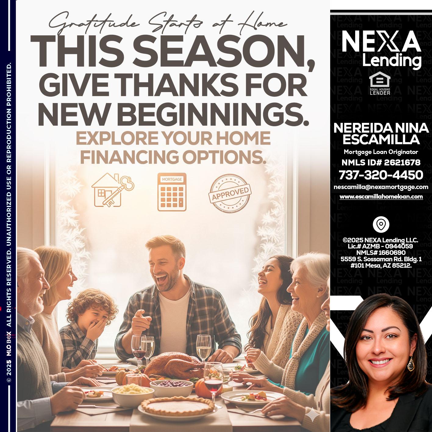 THIS SEASON - Nereida Nina Escamilla -Mortgage Loan Originator