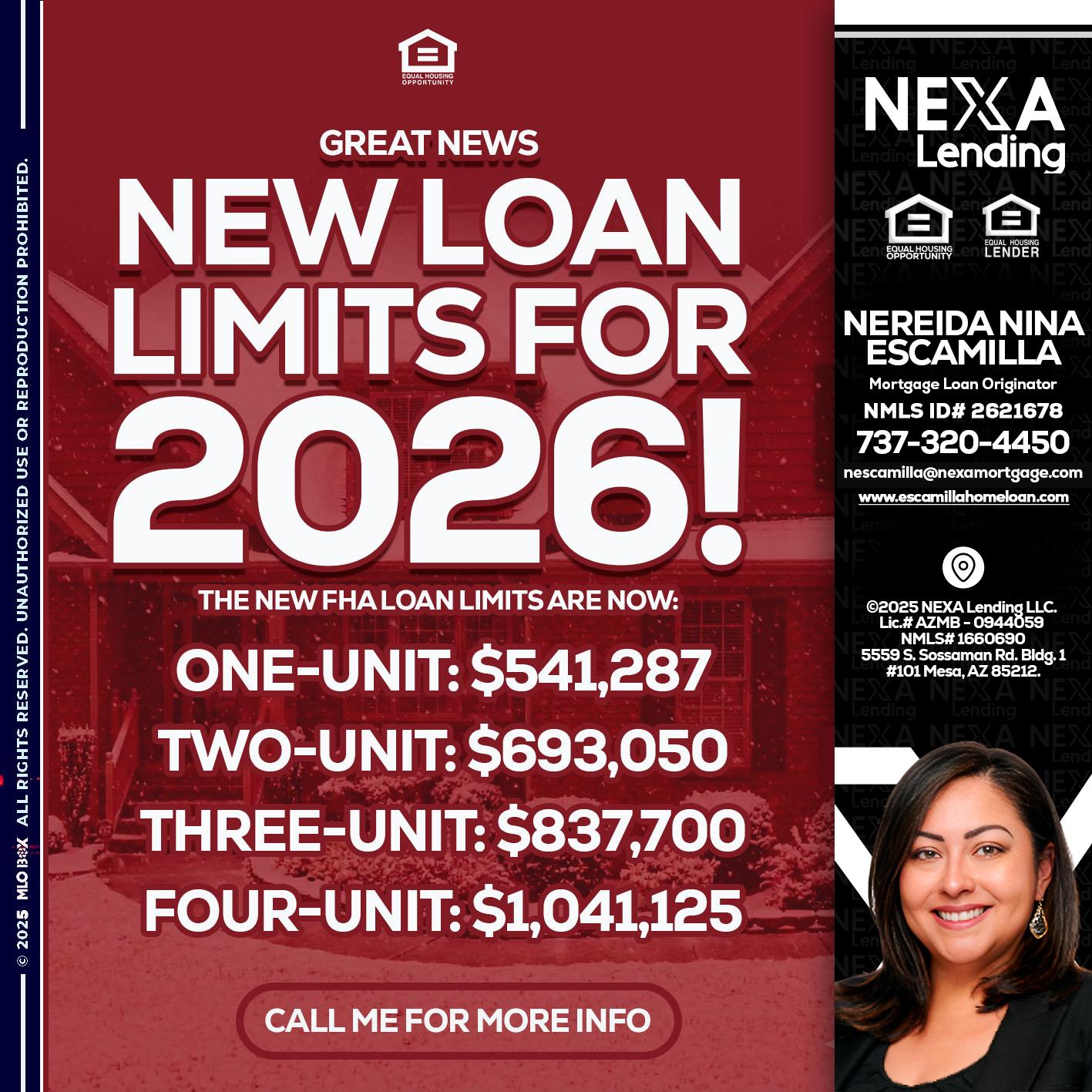 loan limits - Nereida Nina Escamilla -Mortgage Loan Originator