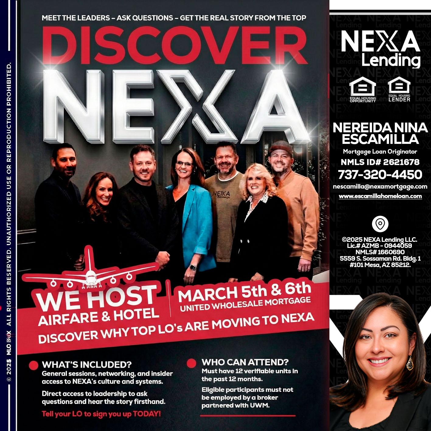 DISCOVER NEXA - Nereida Nina Escamilla -Mortgage Loan Originator