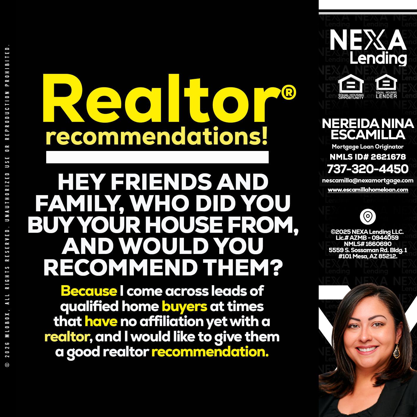 REALTOR - Nereida Nina Escamilla -Mortgage Loan Originator