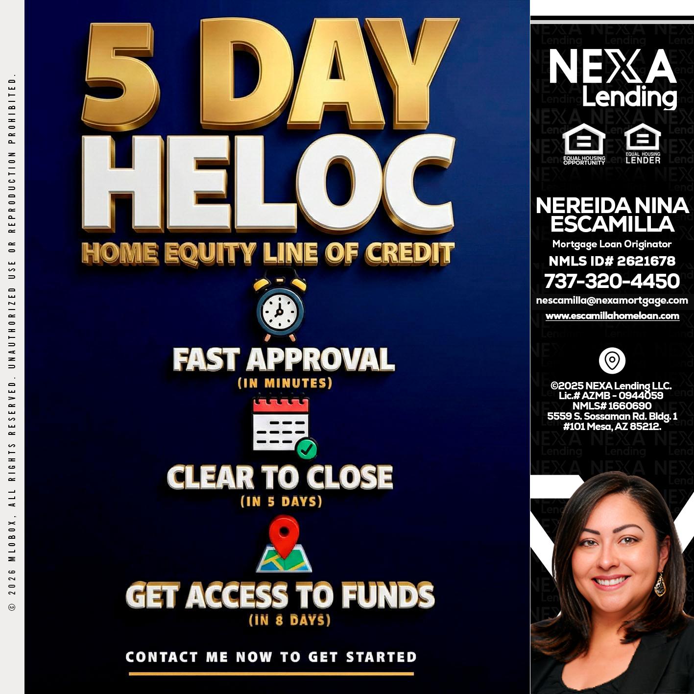 5 day hello - Nereida Nina Escamilla -Mortgage Loan Originator