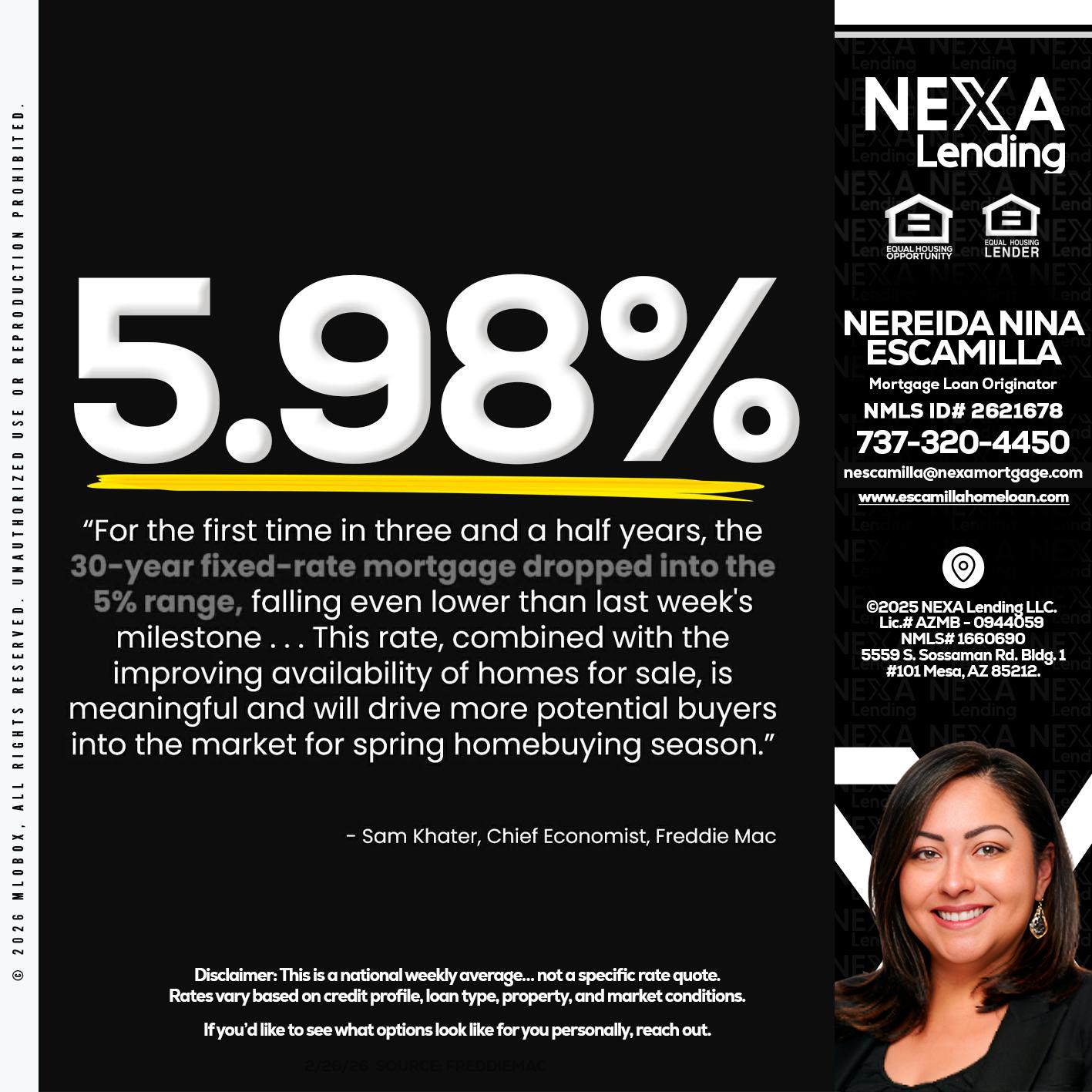5.98% - Nereida Nina Escamilla -Mortgage Loan Originator