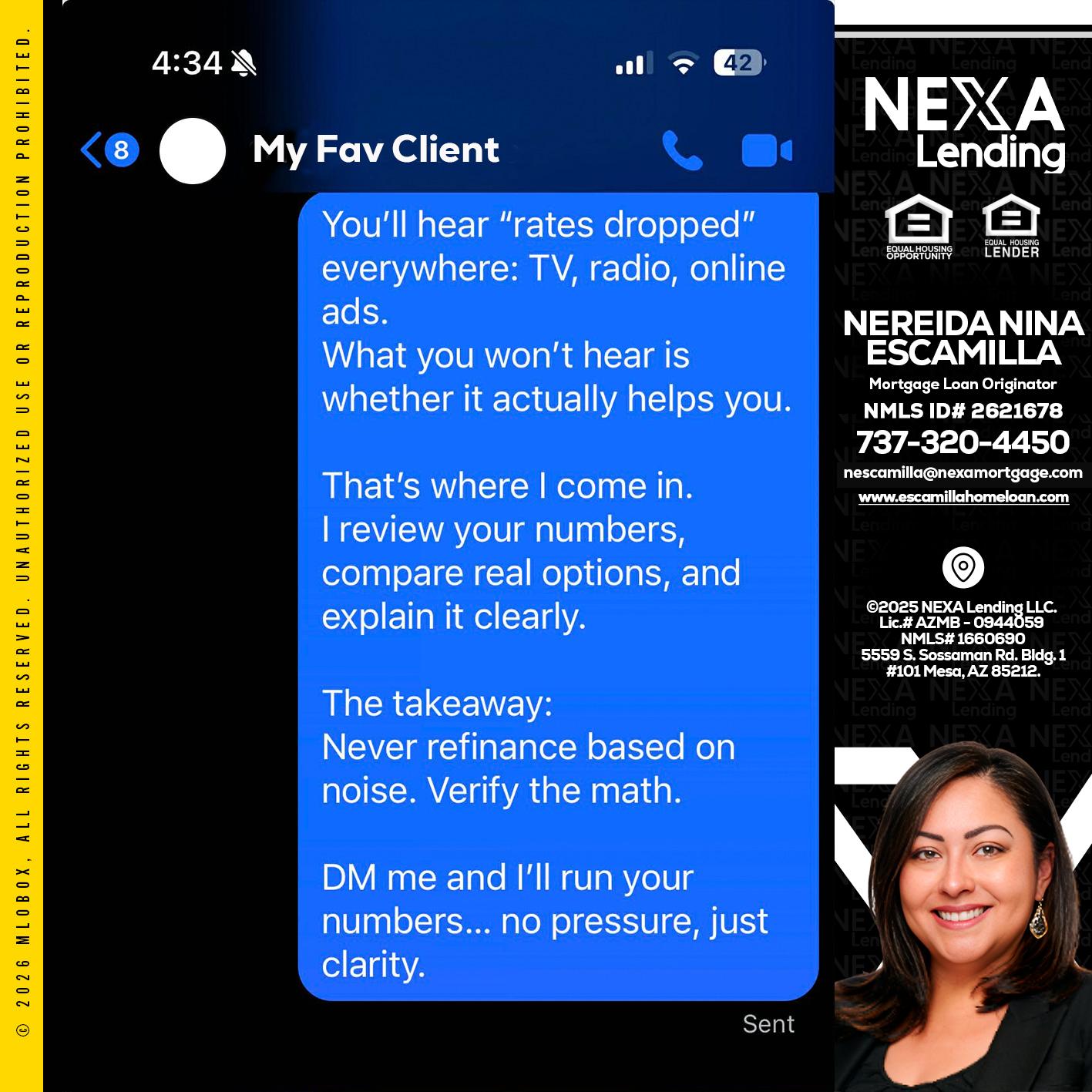 MY FAV CLIENT - Nereida Nina Escamilla -Mortgage Loan Originator