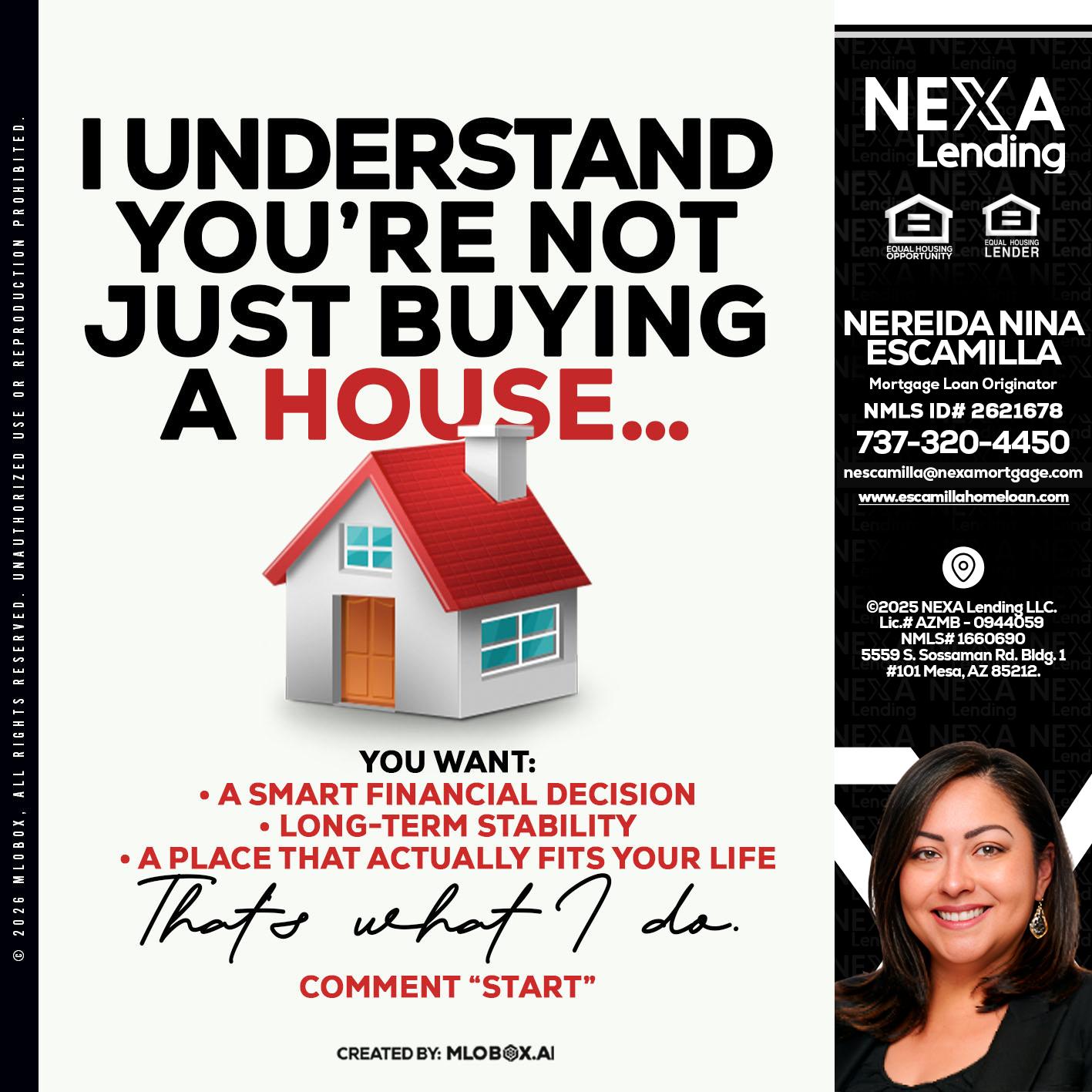 I UNDERSTAND - Nereida Nina Escamilla -Mortgage Loan Originator