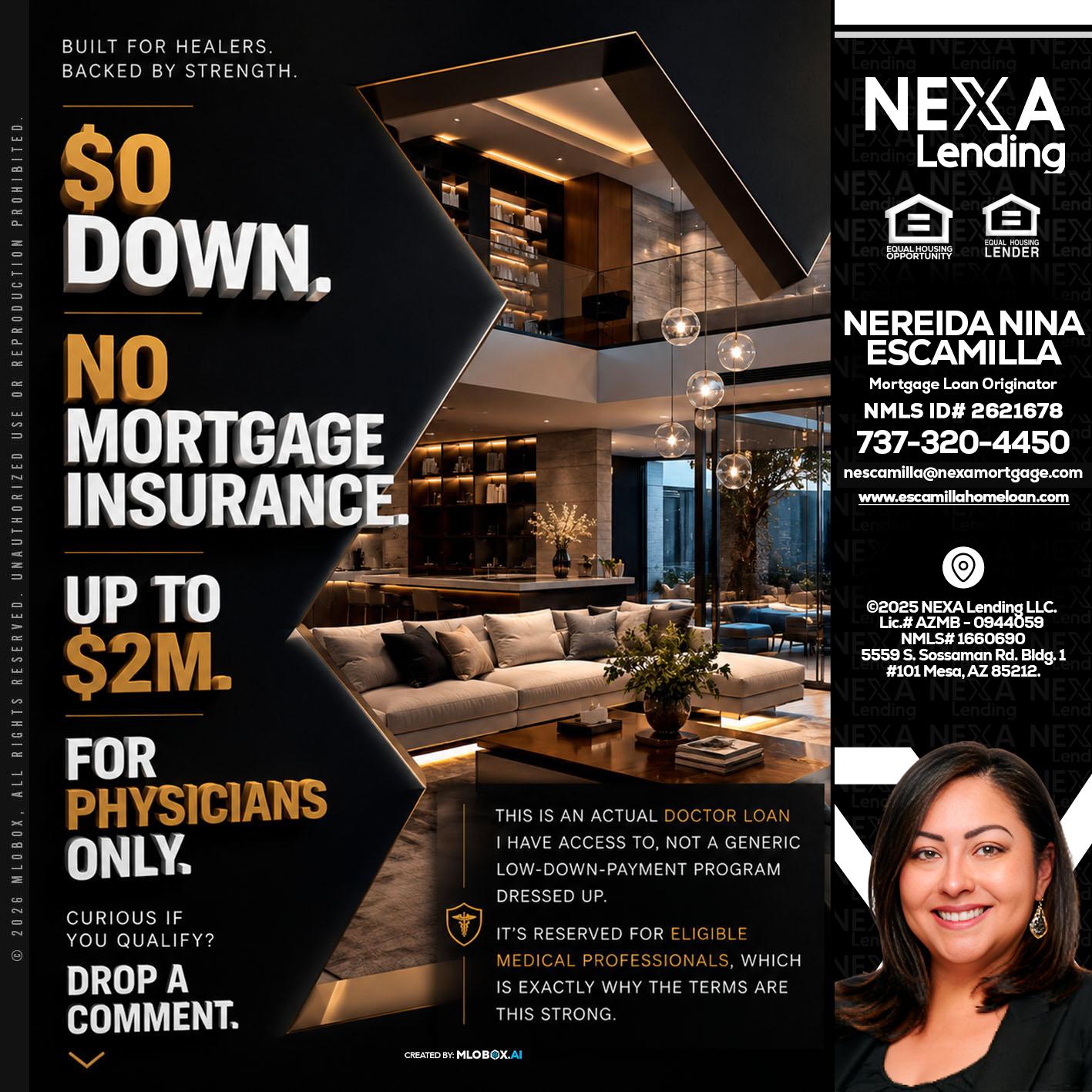 $0 DOWN - Nereida Nina Escamilla -Mortgage Loan Originator