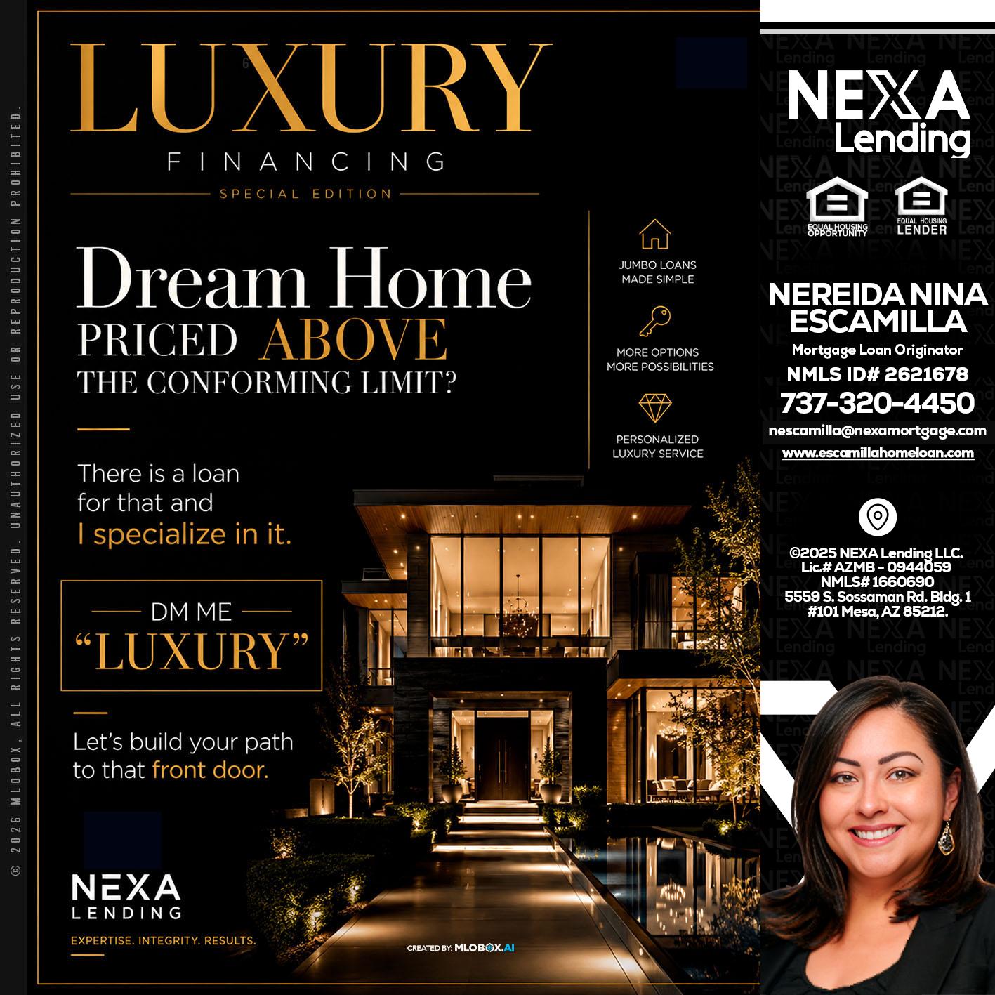 LUXURY - Nereida Nina Escamilla -Mortgage Loan Originator