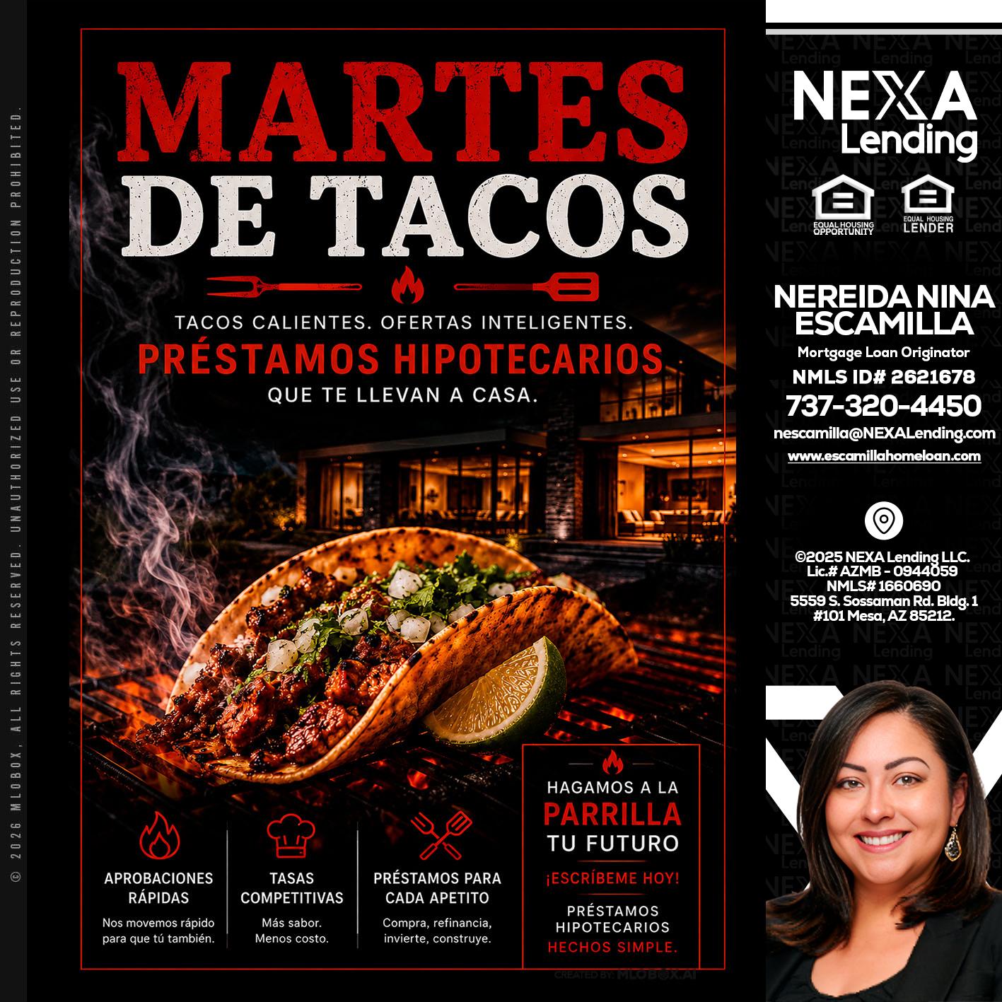martes de tacos - Nereida Nina Escamilla -Mortgage Loan Originator