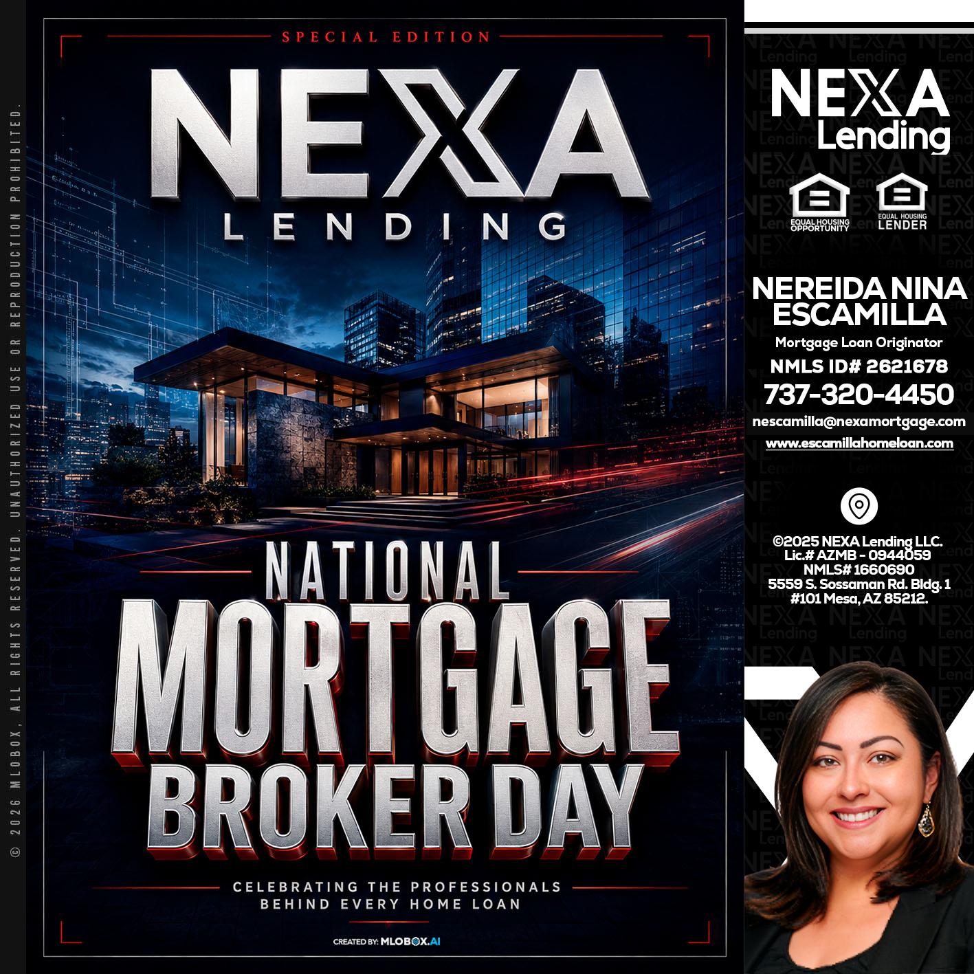 NATIONAL MORTGAGE BROKER DAY - Nereida Nina Escamilla -Mortgage Loan Originator
