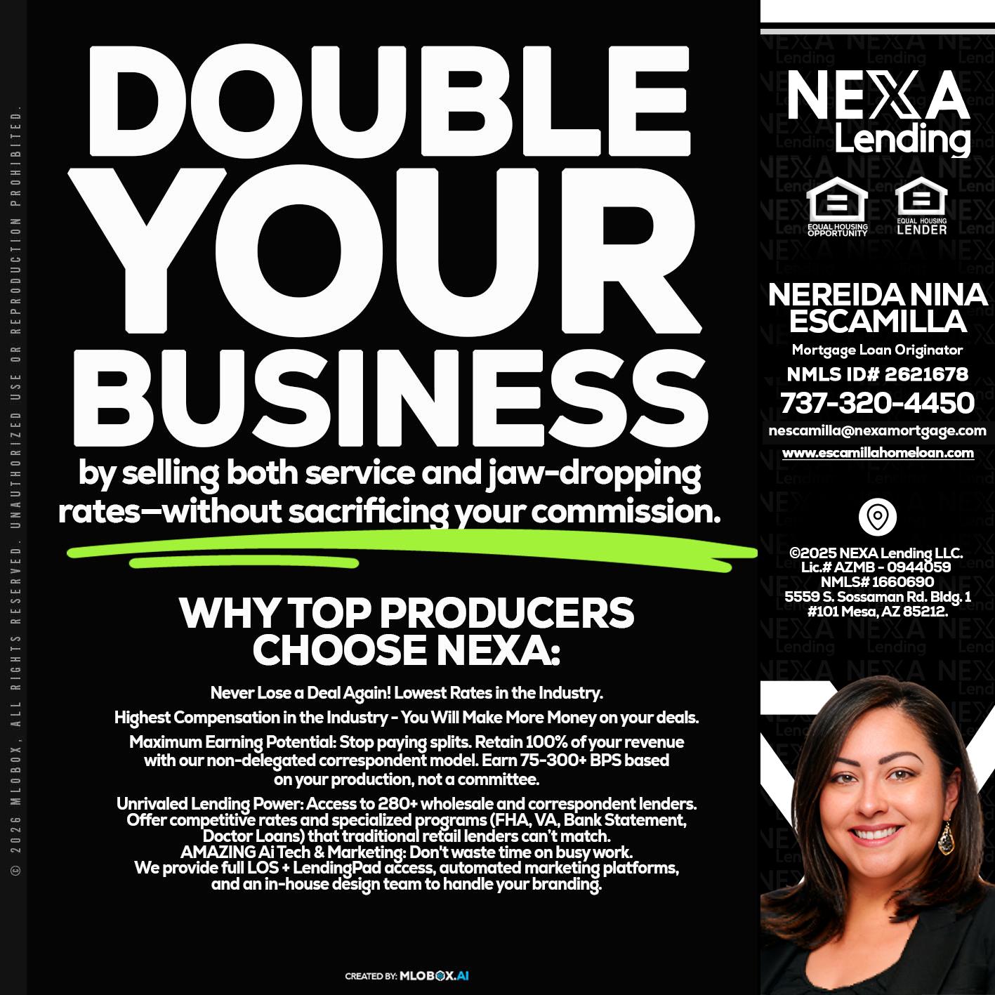 DOUBLE YOUR BUSINESS - Nereida Nina Escamilla -Mortgage Loan Originator
