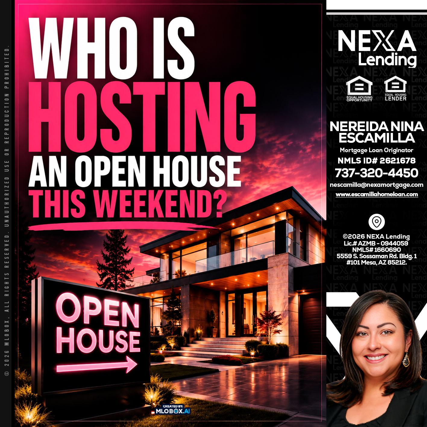 who's is hosting - Nereida Nina Escamilla -Mortgage Loan Originator