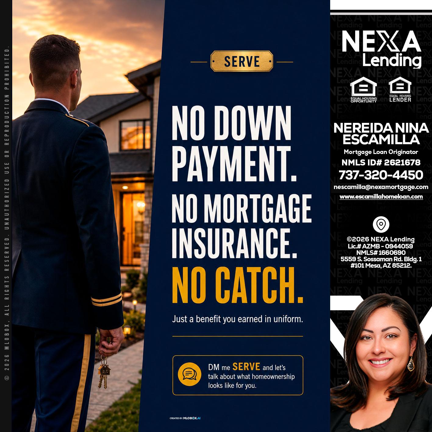 NO DOWN PAYMENT - Nereida Nina Escamilla -Mortgage Loan Originator