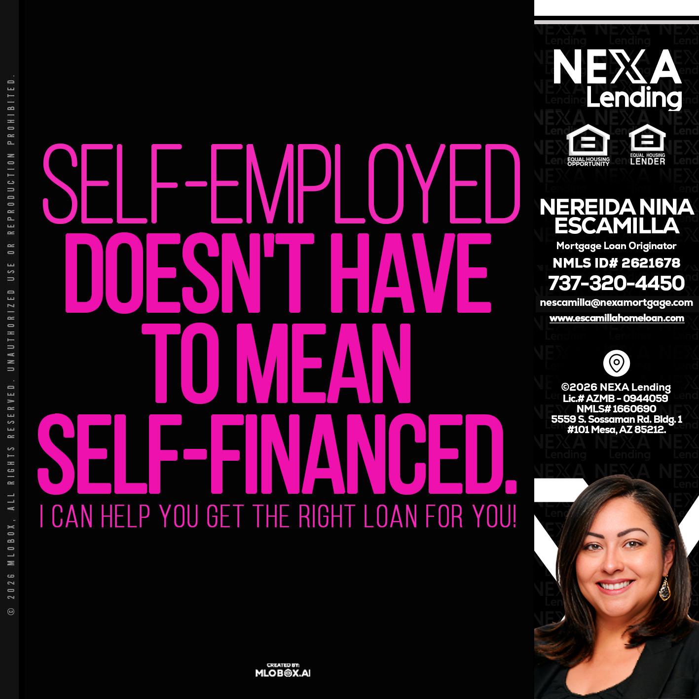 self employed - Nereida Nina Escamilla -Mortgage Loan Originator