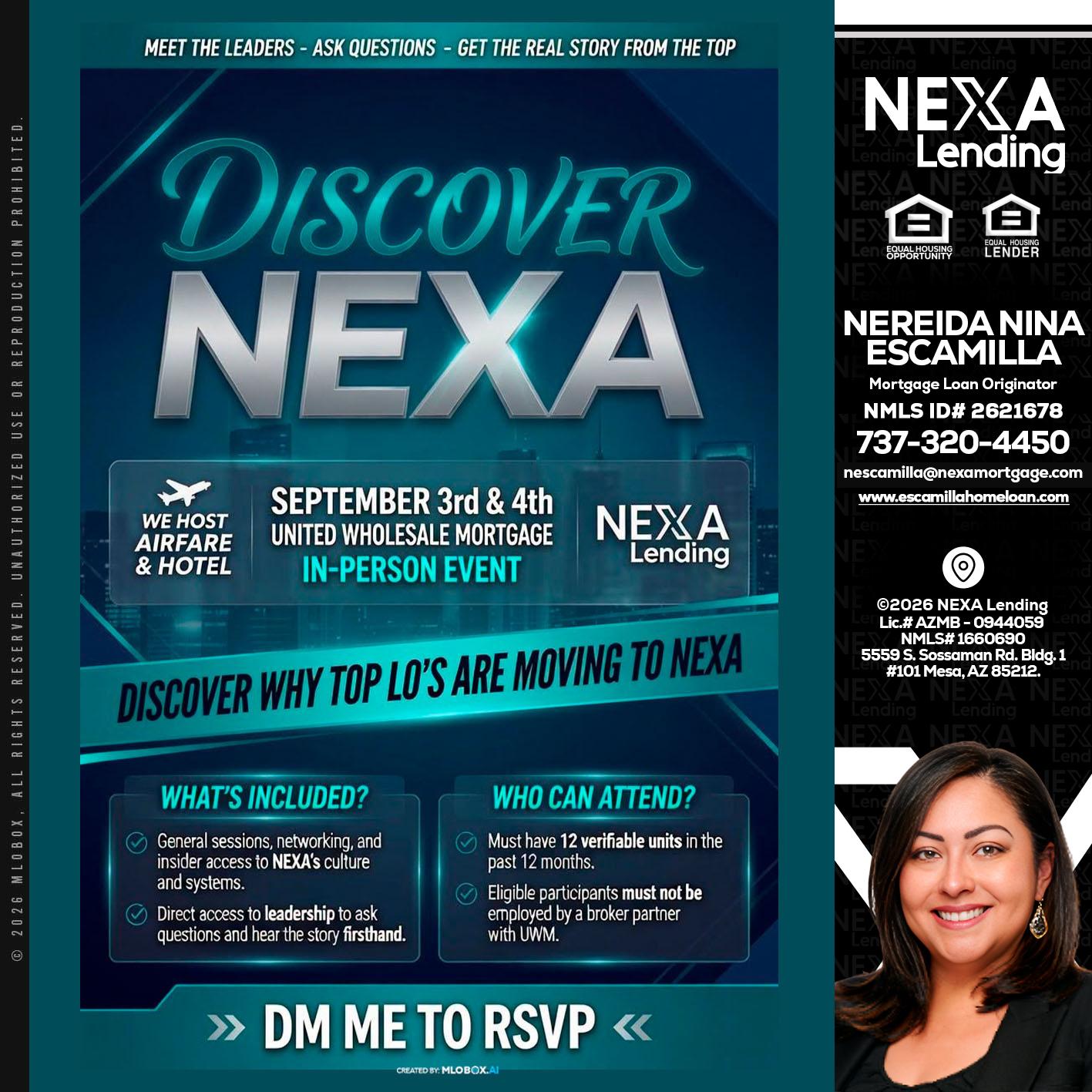 DISCOVER NEXA - Nereida Nina Escamilla -Mortgage Loan Originator
